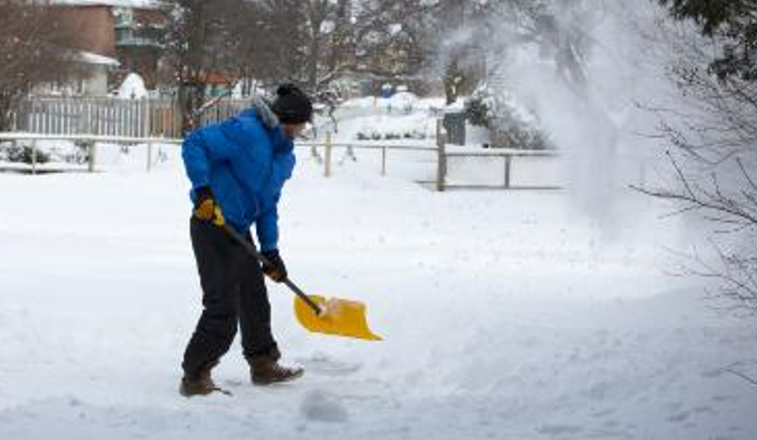 Man shoveling snow